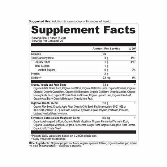 Organic Super Greens, ANN